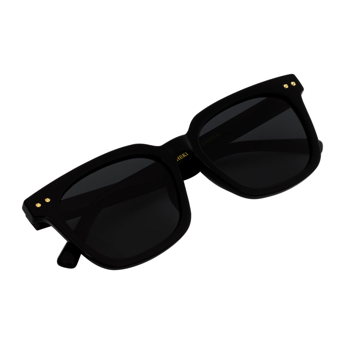 BELMONT - Polarized Classic Retro Horn Rimmed Gloss Black Smoke Tint
