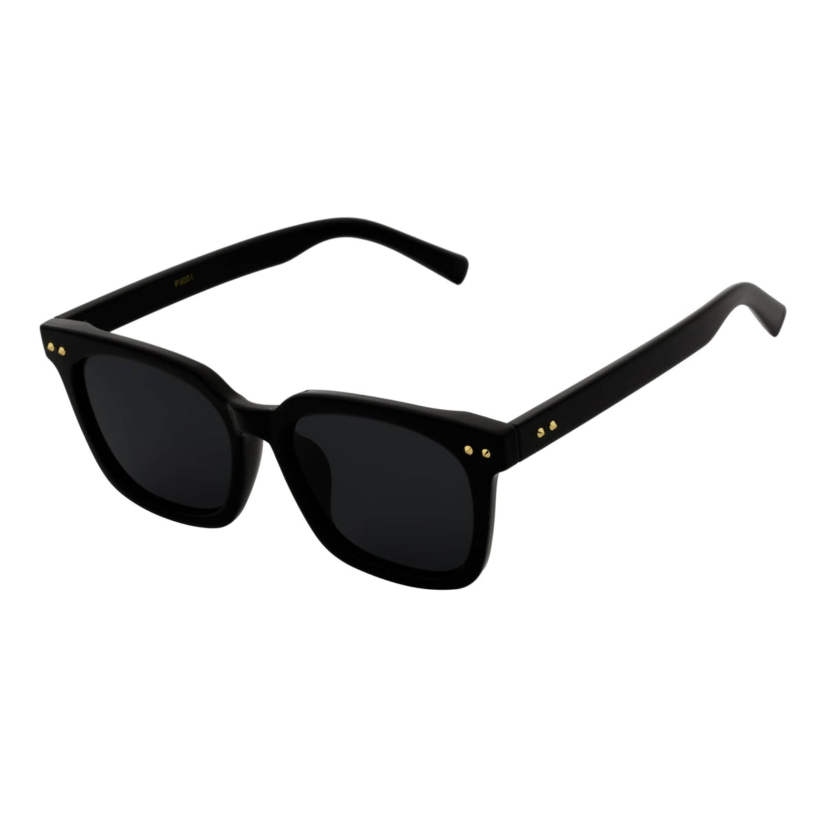 BELMONT - Polarized Classic Retro Horn Rimmed Gloss Black Smoke Tint