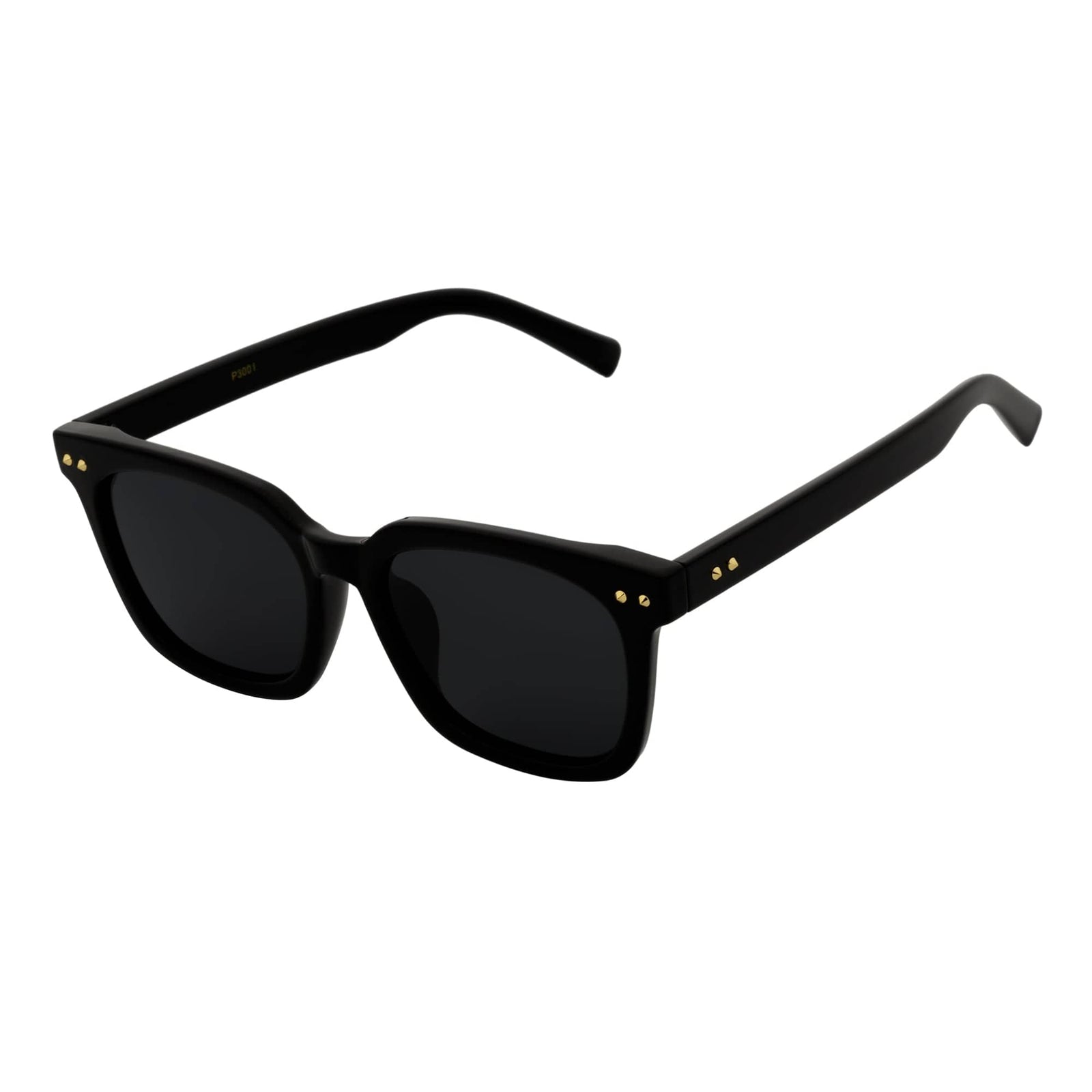 BELMONT - Polarized Classic Retro Horn Rimmed Gloss Black Smoke Tint