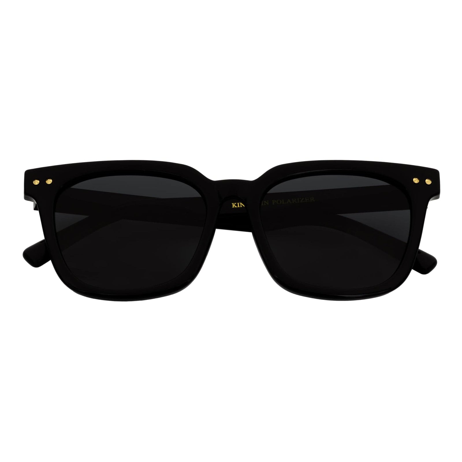 BELMONT - Polarized Classic Retro Horn Rimmed Gloss Black Smoke Tint