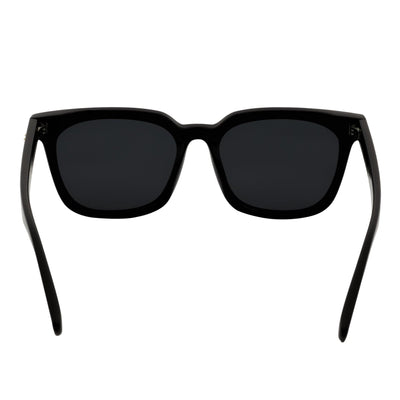 BELMONT - Polarized Classic Retro Horn Rimmed Gloss Black Smoke Tint