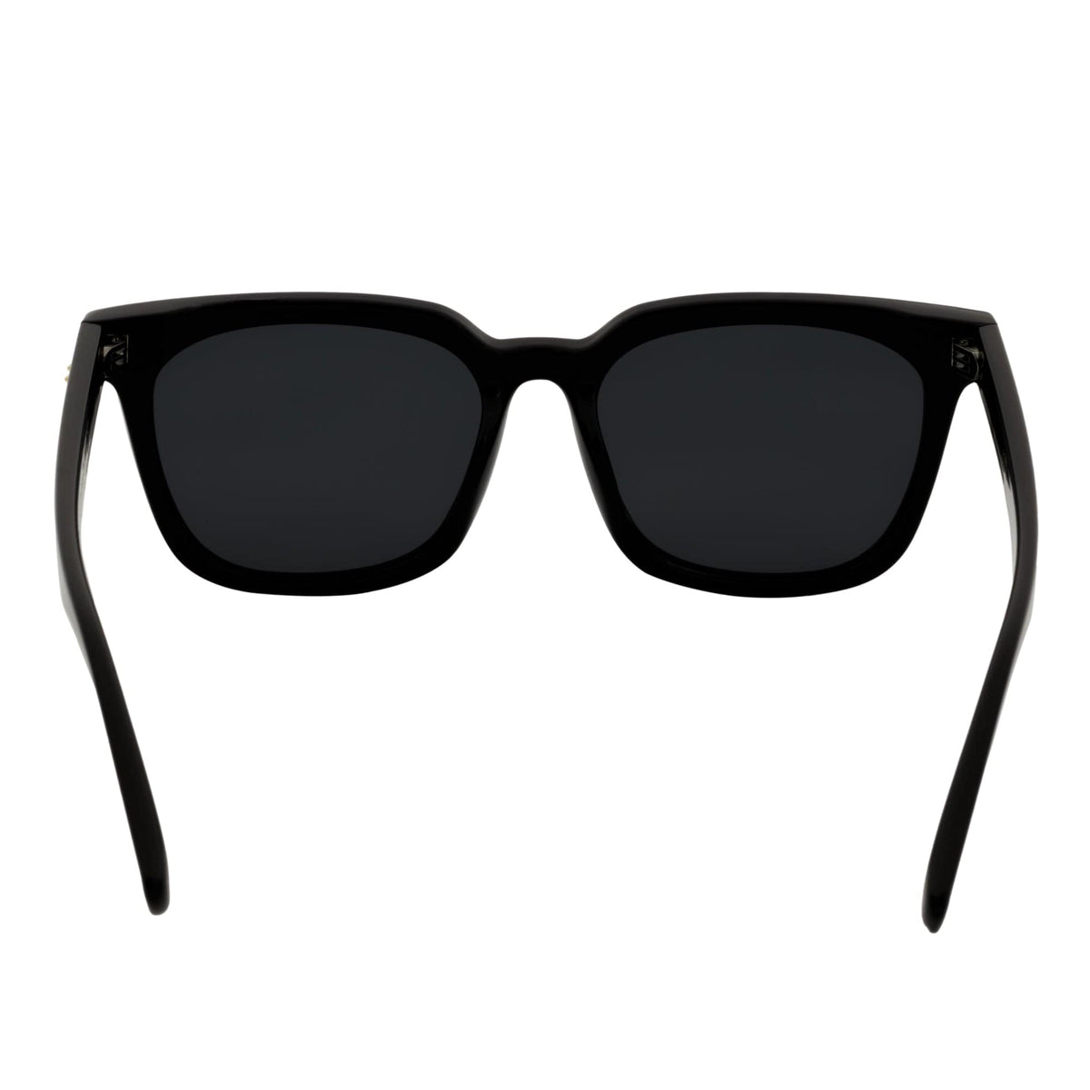 BELMONT - Polarized Classic Retro Horn Rimmed Gloss Black Smoke Tint