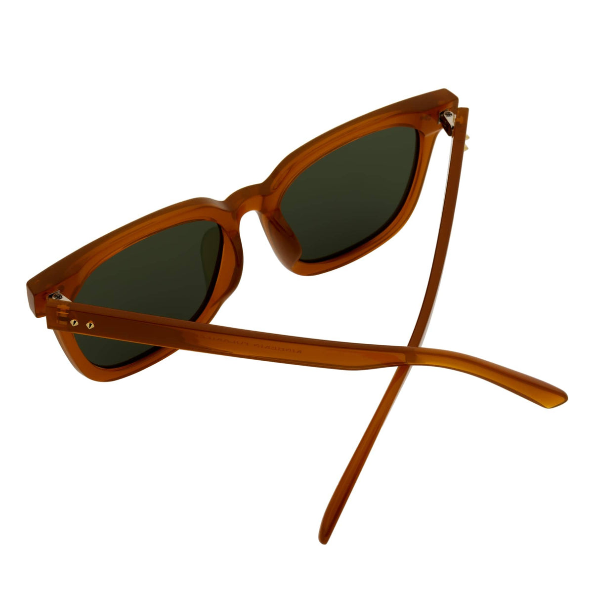 BELMONT - Polarized Classic Retro Horn Rimmed Jelly Brown Green Tint
