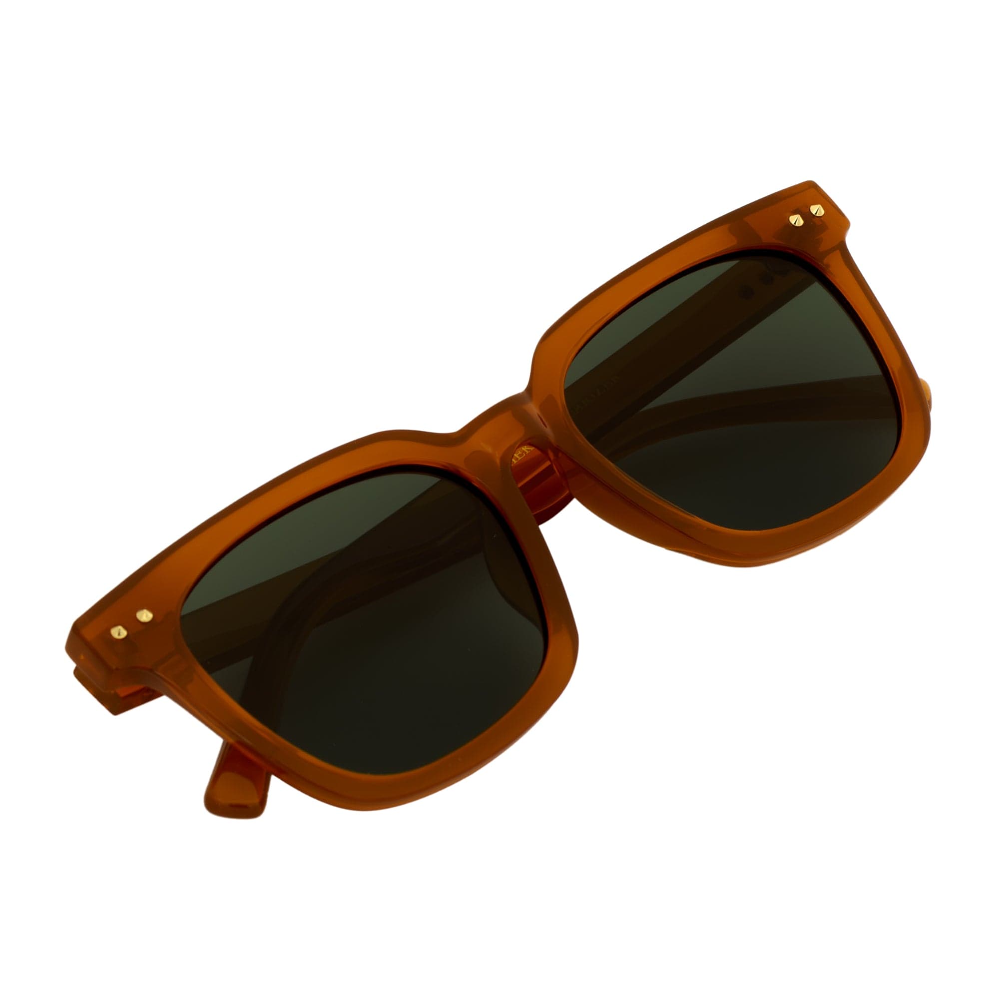 BELMONT - Polarized Classic Retro Horn Rimmed Jelly Brown Green Tint