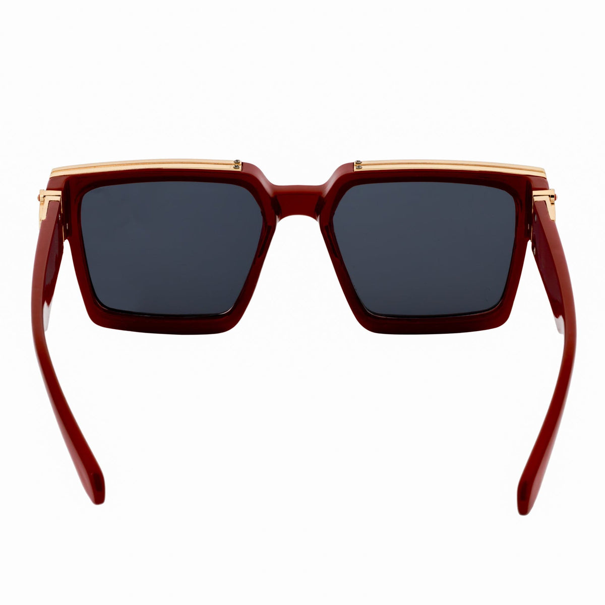 BILLIONAIRE - Large Square High Fashion Square Sunglasses Red - Gold Smoke Tint
