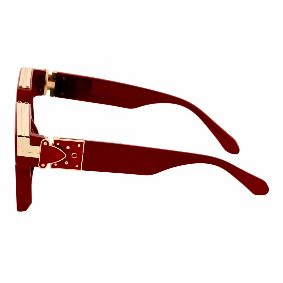 BILLIONAIRE - Large Square High Fashion Square Sunglasses Red - Gold Smoke Tint