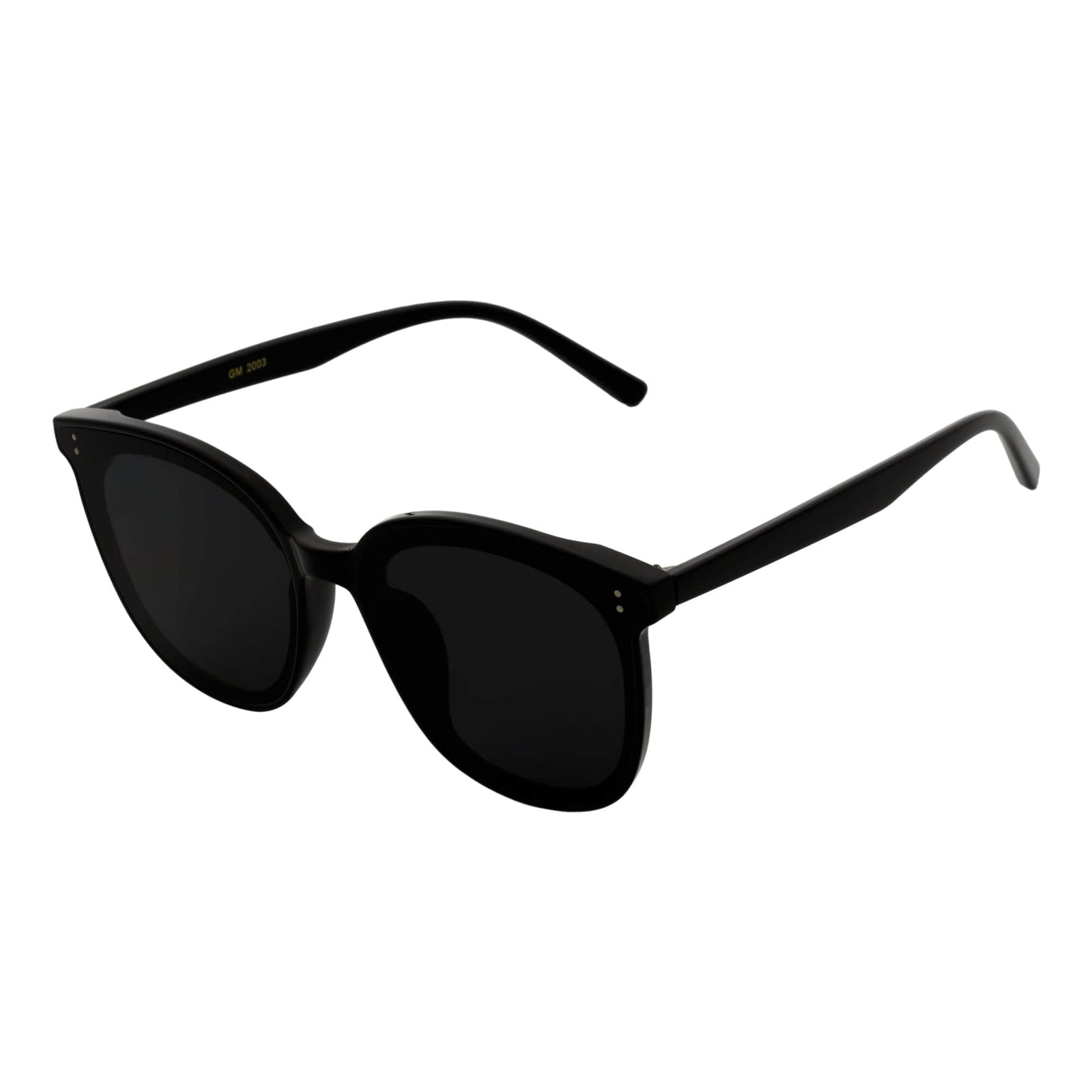 CIARA - Polarized Womens Oversize 2 Pin Cat Eye Sunglasses Black Smoke