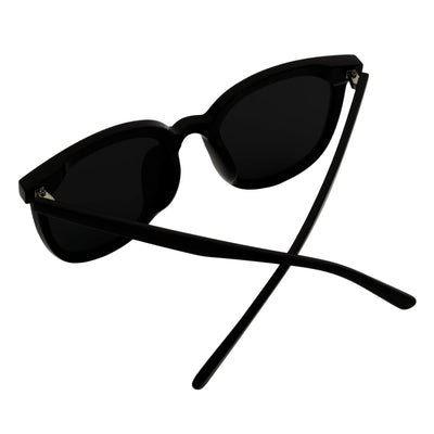 CIARA - Polarized Womens Oversize 2 Pin Cat Eye Sunglasses Black Smoke