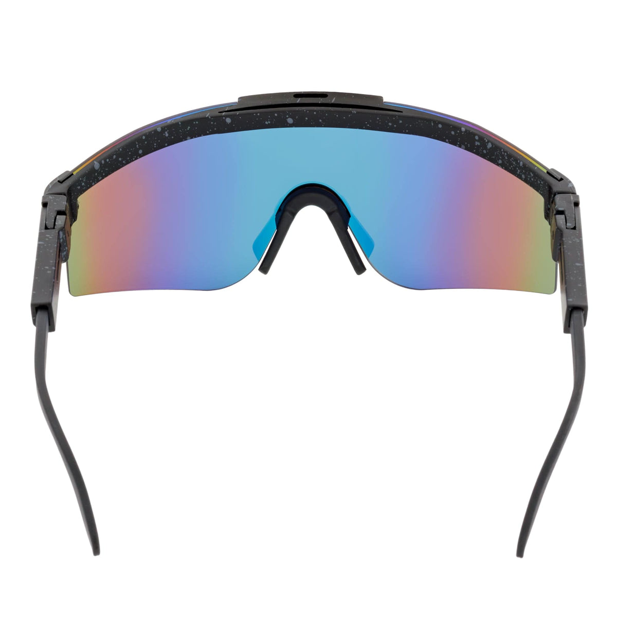 COBRA - Adjustable Rimless Shield Sunglasses Black Gray - Speckled Orange Mirror