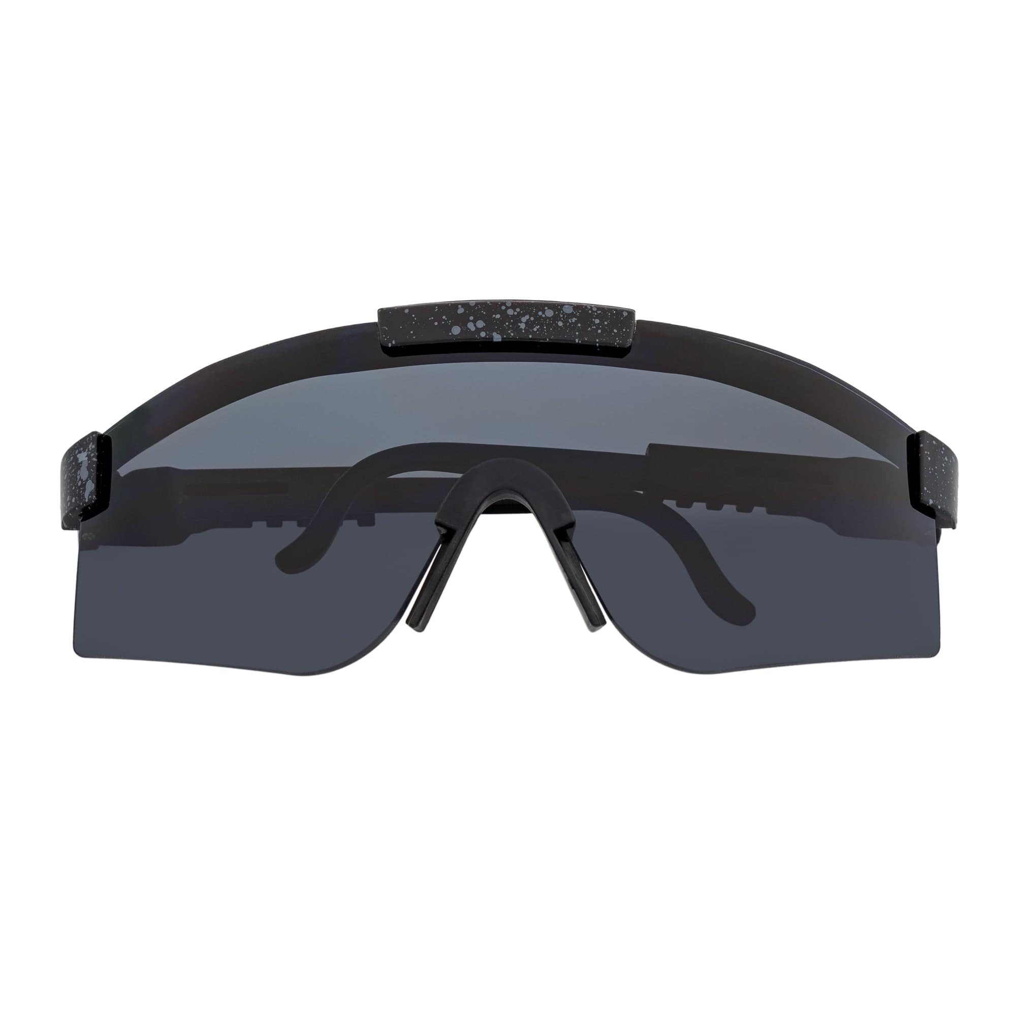 COBRA - Large Adjustable Sports Shield Sunglasses Black Gray - Speckled Smoke