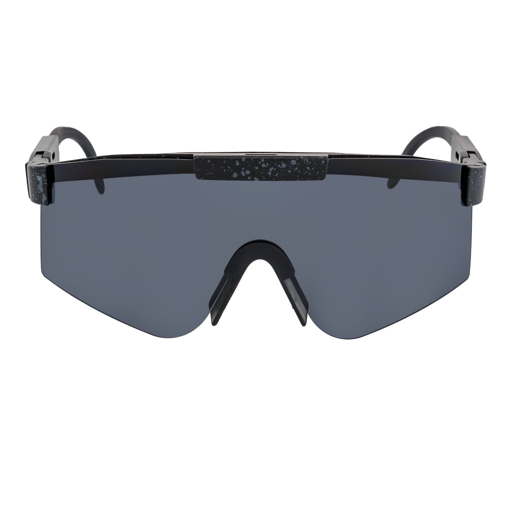 COBRA - Large Adjustable Sports Shield Sunglasses Black Gray - Speckled Smoke