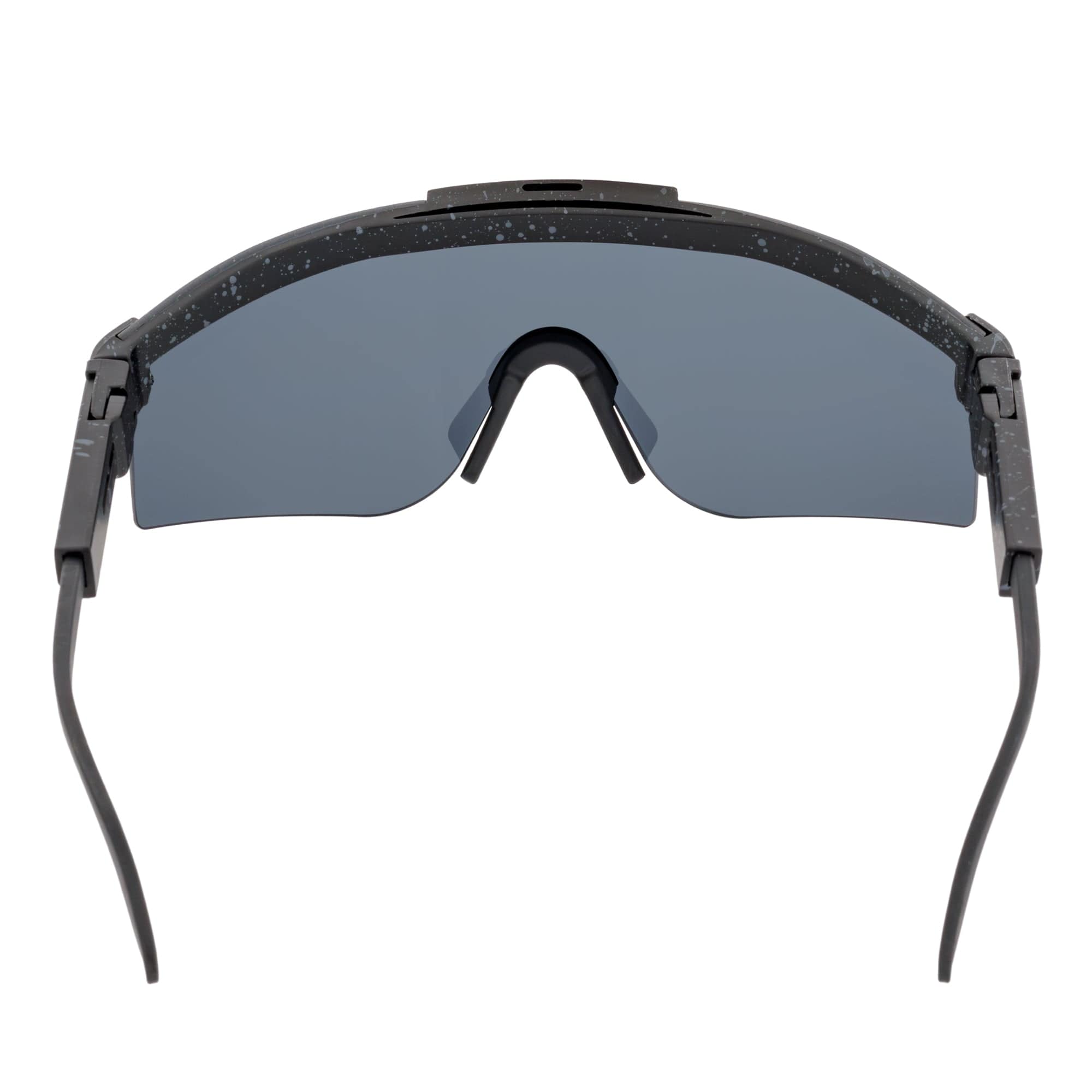 COBRA - Large Adjustable Sports Shield Sunglasses Black Gray - Speckled Smoke