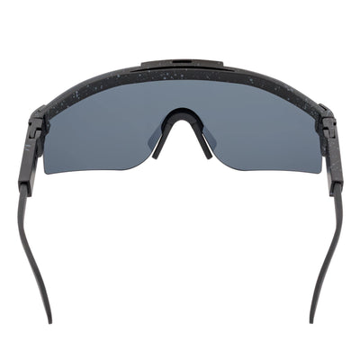 COBRA - Large Adjustable Sports Shield Sunglasses Black Gray - Speckled Smoke