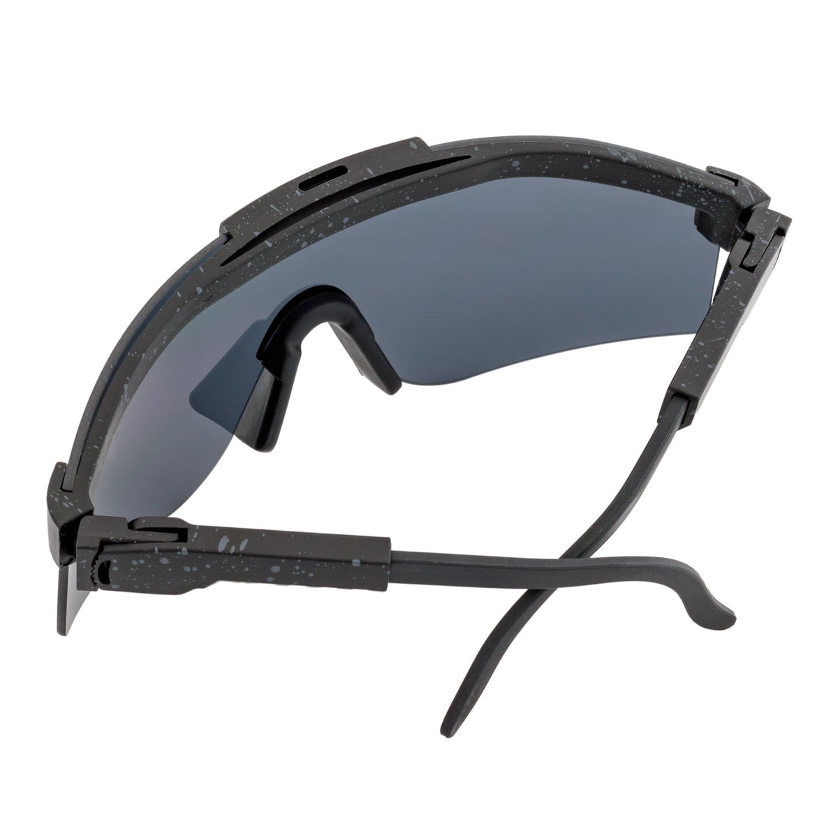 COBRA - Large Adjustable Sports Shield Sunglasses Black Gray - Speckled Smoke