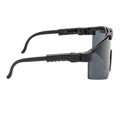 COBRA - Large Adjustable Sports Shield Sunglasses Black Gray - Speckled Smoke