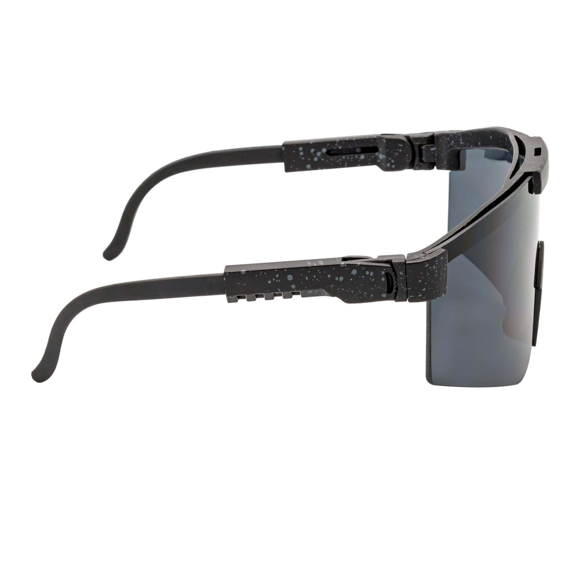 COBRA - Large Adjustable Sports Shield Sunglasses Black Gray - Speckled Smoke