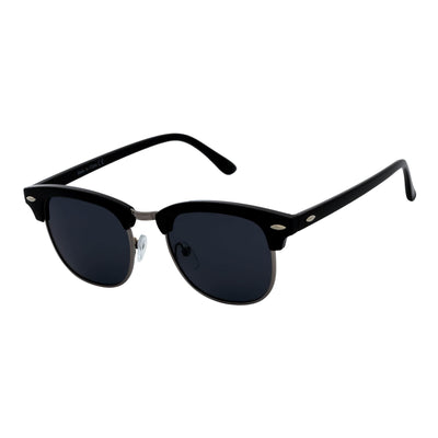 COUNTRY CLUB - Classic Semi - Rimless Half Frame Sunglasses Black Smoke Polarized