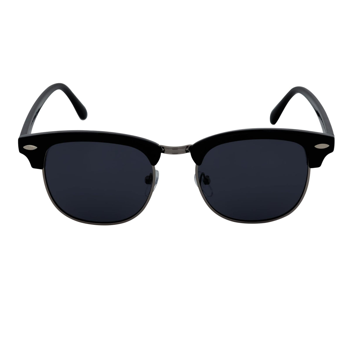 COUNTRY CLUB - Classic Semi - Rimless Half Frame Sunglasses Black Smoke Polarized