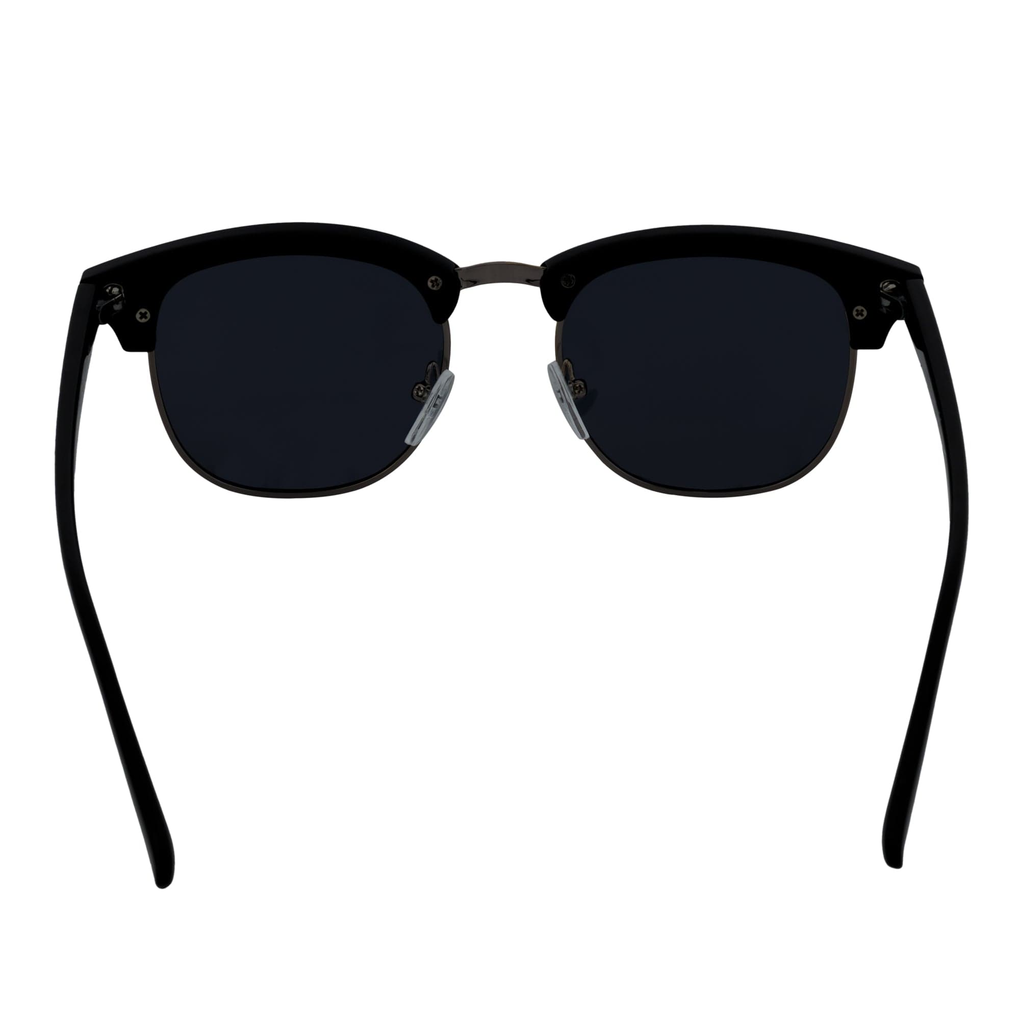 COUNTRY CLUB - Classic Semi - Rimless Half Frame Sunglasses Black Smoke Polarized