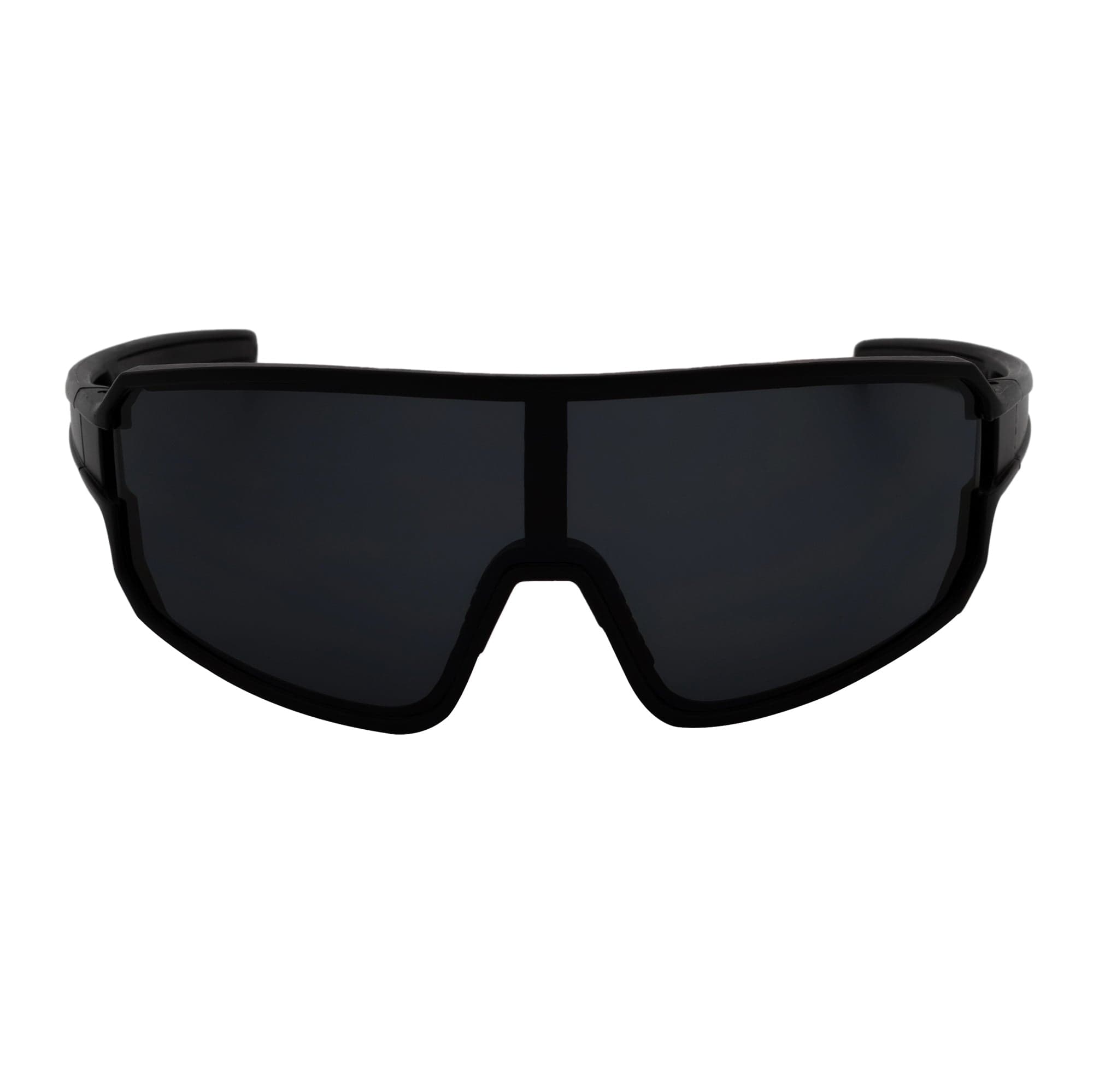 CYCLONE - Rectangle Sports Shield Sunglasses Matte Black Dark Smoke Tint