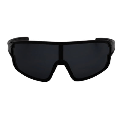 CYCLONE - Rectangle Sports Shield Sunglasses Matte Black Dark Smoke Tint