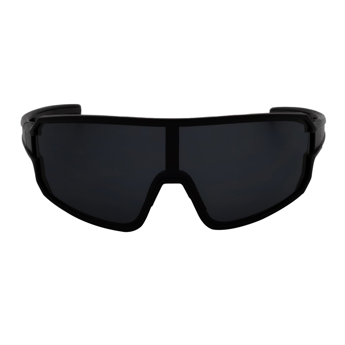 CYCLONE - Rectangle Sports Shield Sunglasses Matte Black Dark Smoke Tint