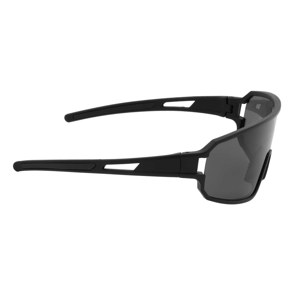 CYCLONE - Rectangle Sports Shield Sunglasses Matte Black Dark Smoke Tint