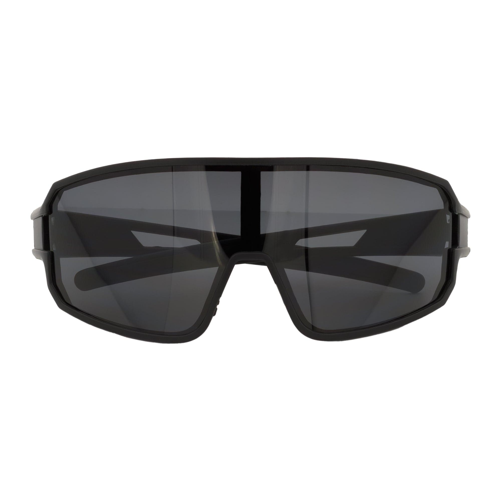 CYCLONE - Rectangle Sports Shield Sunglasses Matte Black Dark Smoke Tint