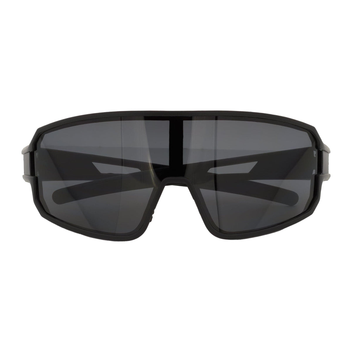 CYCLONE - Rectangle Sports Shield Sunglasses Matte Black Dark Smoke Tint