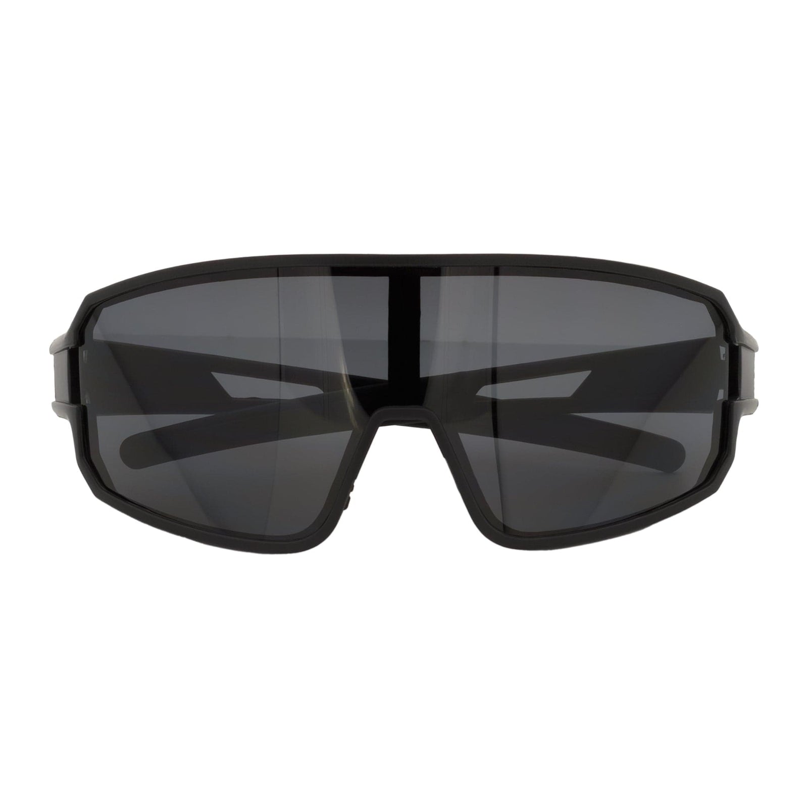 CYCLONE - Rectangle Sports Shield Sunglasses Matte Black Dark Smoke Tint