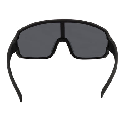 CYCLONE - Rectangle Sports Shield Sunglasses Matte Black Dark Smoke Tint