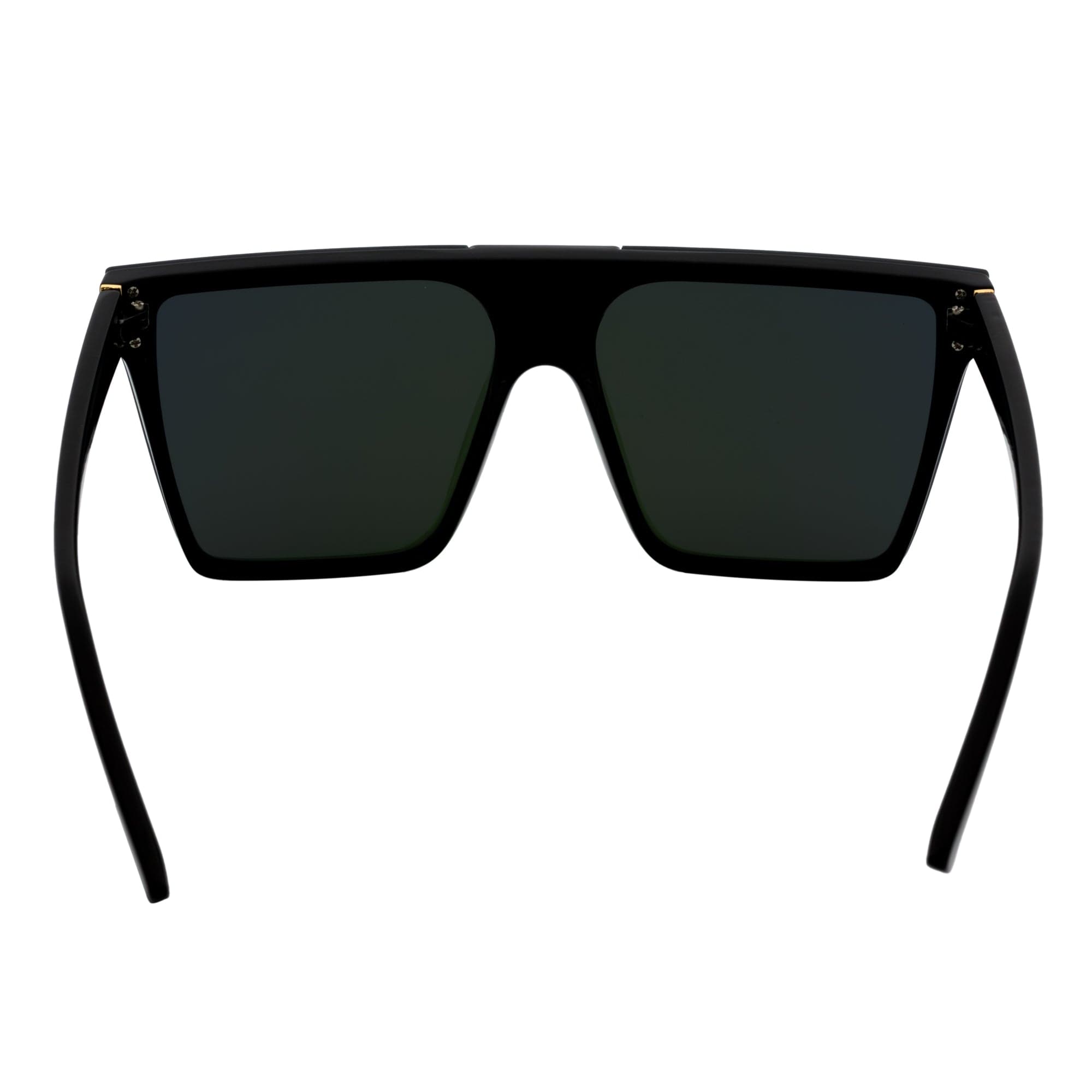 ELECTRIC - Large Rimless Rectangle Shield Sunglasses Gloss Black Purple Mirror