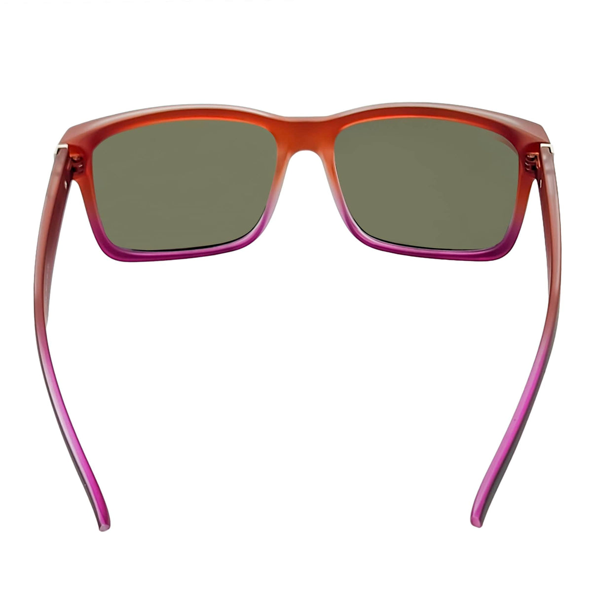 ENZO - Modern Sports Thick Square Sunglasses Black - Red Orange Mirror