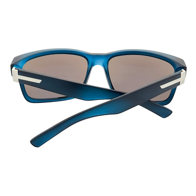 ENZO - Modern Sports Thick Square Sunglasses Frost Blue Blue Mirror