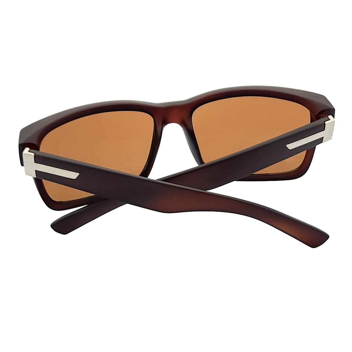 ENZO - Modern Sports Thick Square Sunglasses Frost Brown Brown Tint