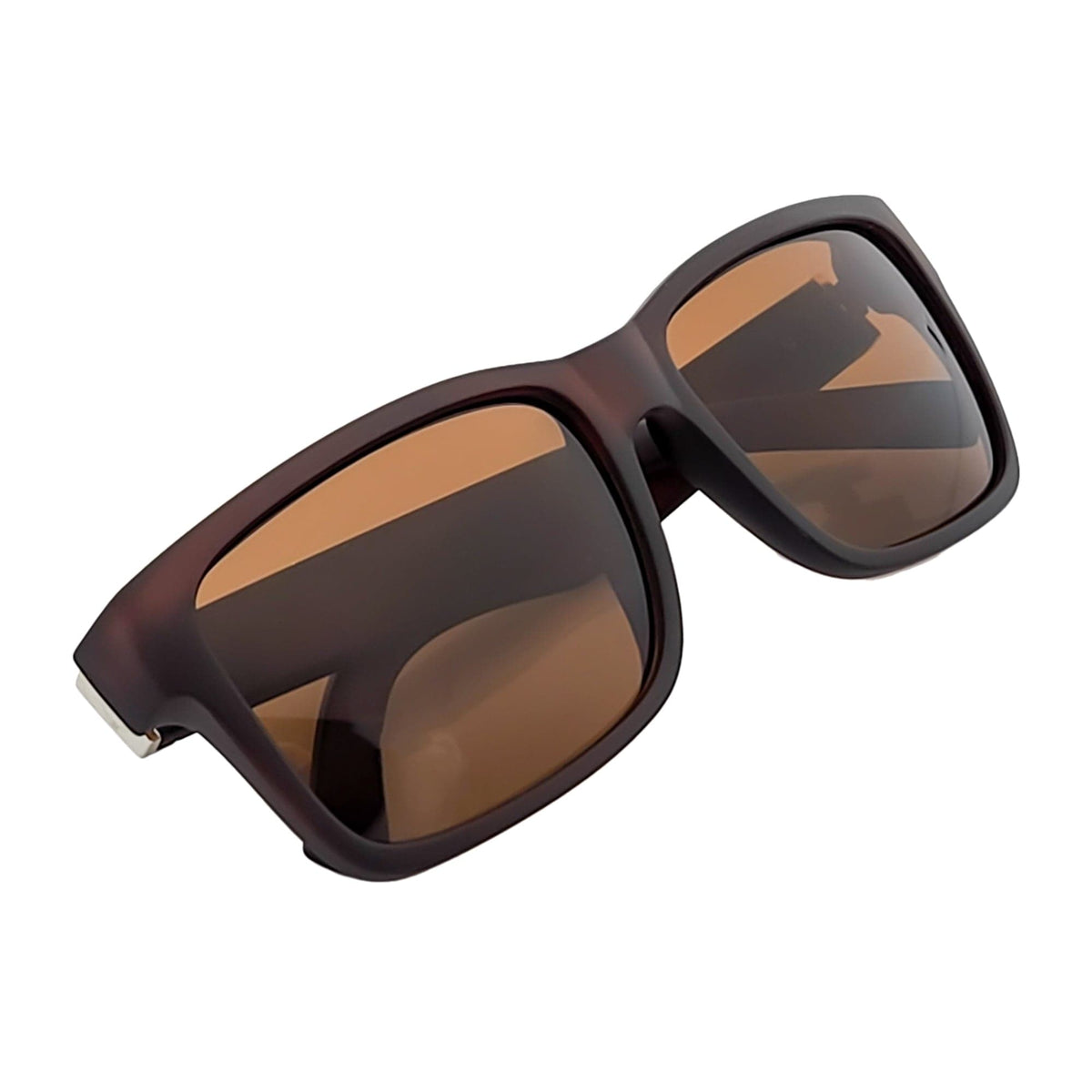 ENZO - Modern Sports Thick Square Sunglasses Frost Brown Brown Tint