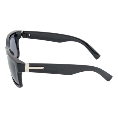 ENZO - Modern Sports Thick Square Sunglasses Gloss Black Smoke