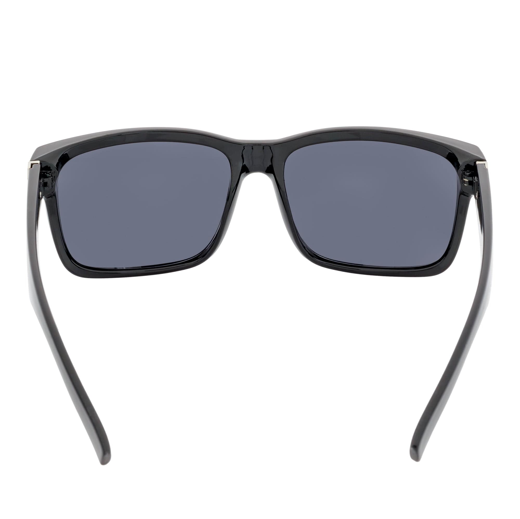 ENZO - Modern Sports Thick Square Sunglasses Gloss Black Smoke