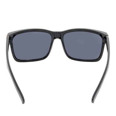 ENZO - Modern Sports Thick Square Sunglasses Gloss Black Smoke