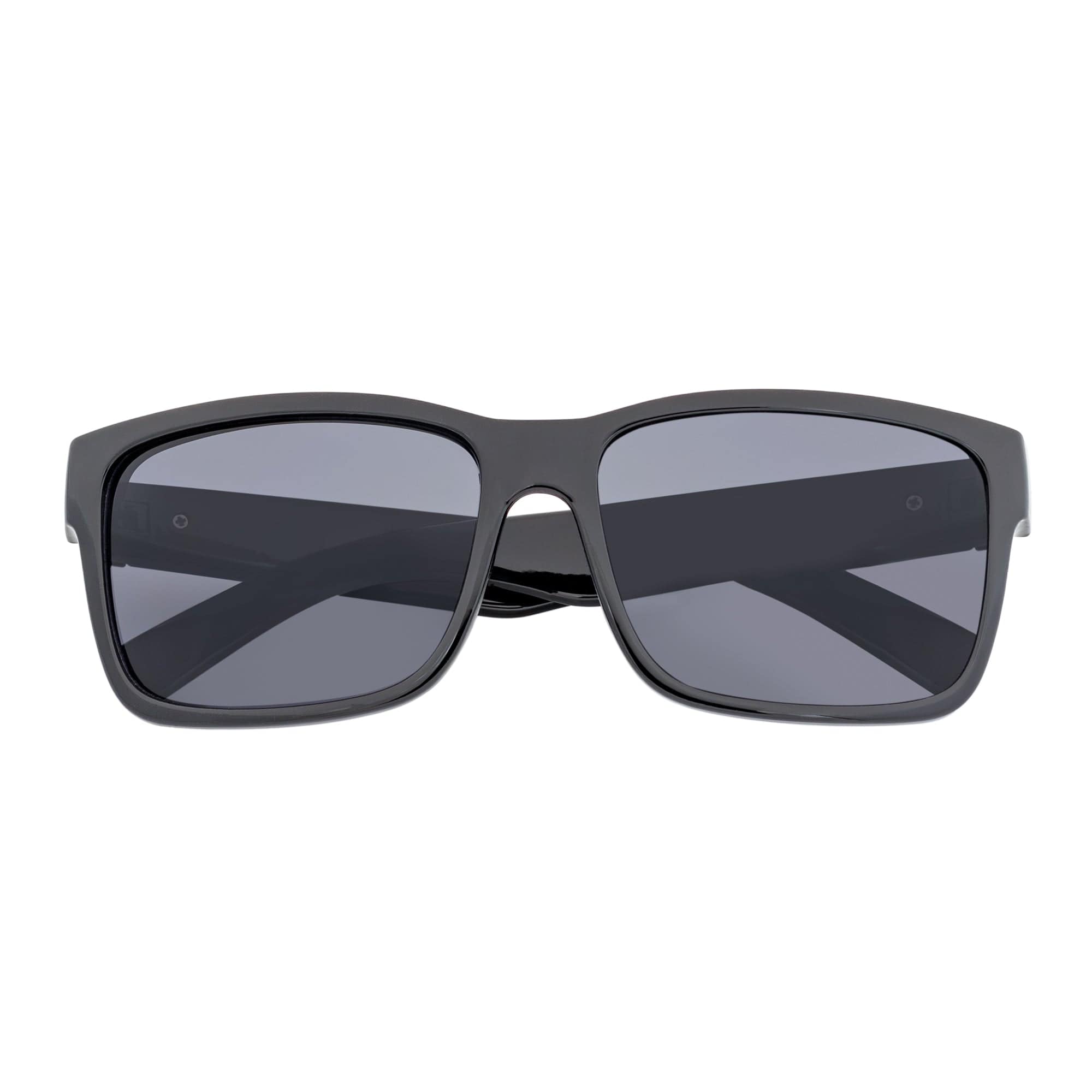ENZO - Modern Sports Thick Square Sunglasses Gloss Black Smoke