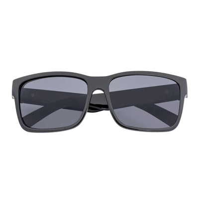 ENZO - Modern Sports Thick Square Sunglasses Gloss Black Smoke