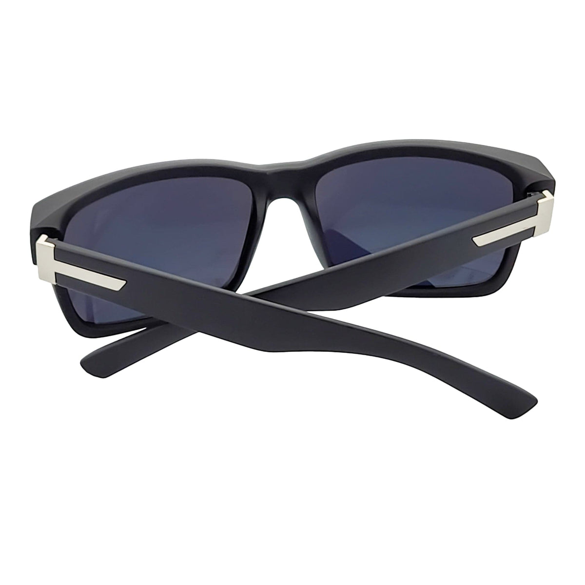 ENZO - Modern Sports Thick Square Sunglasses Matte Black Yellow Mirror