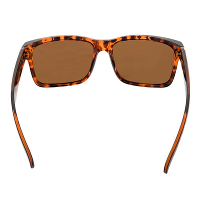 ENZO - Modern Sports Thick Square Sunglasses Tortoise Shell Brown Tint