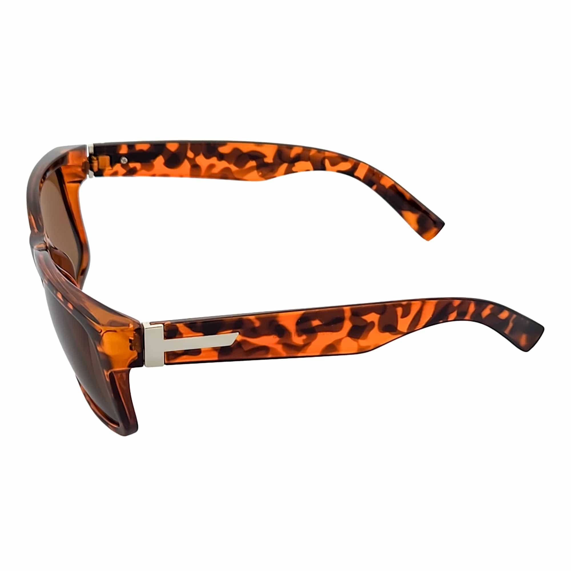ENZO - Modern Sports Thick Square Sunglasses Tortoise Shell Brown Tint
