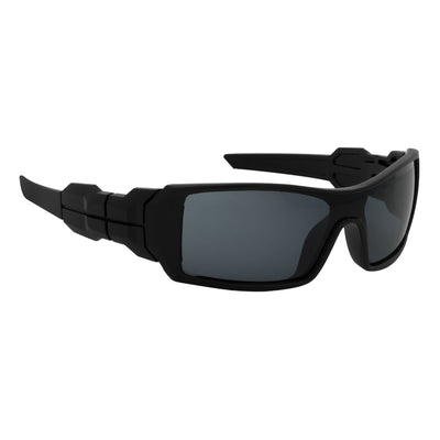 FUEL - Modern Sports Wraparound Single Lens Sunglasses Matte Black Smoke Tint