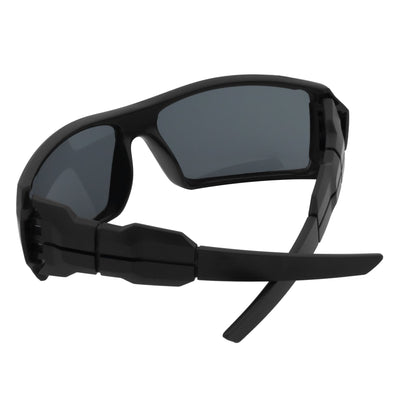 FUEL - Modern Sports Wraparound Single Lens Sunglasses Matte Black Smoke Tint