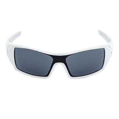 FUEL - Modern Sports Wraparound Single Lens Sunglasses Matte White Smoke Tint