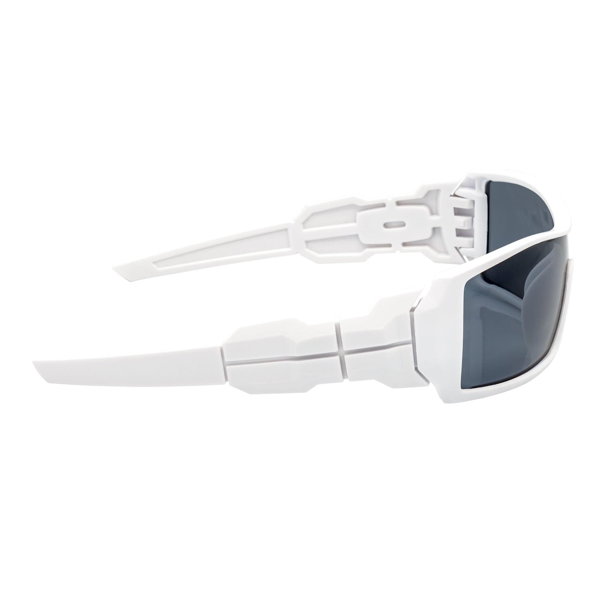 FUEL - Modern Sports Wraparound Single Lens Sunglasses Matte White Smoke Tint