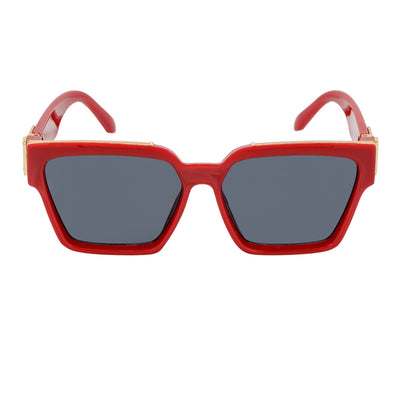 GUAP - Thick Square High Fashion Square Sunglasses Red - Gold Smoke Tint