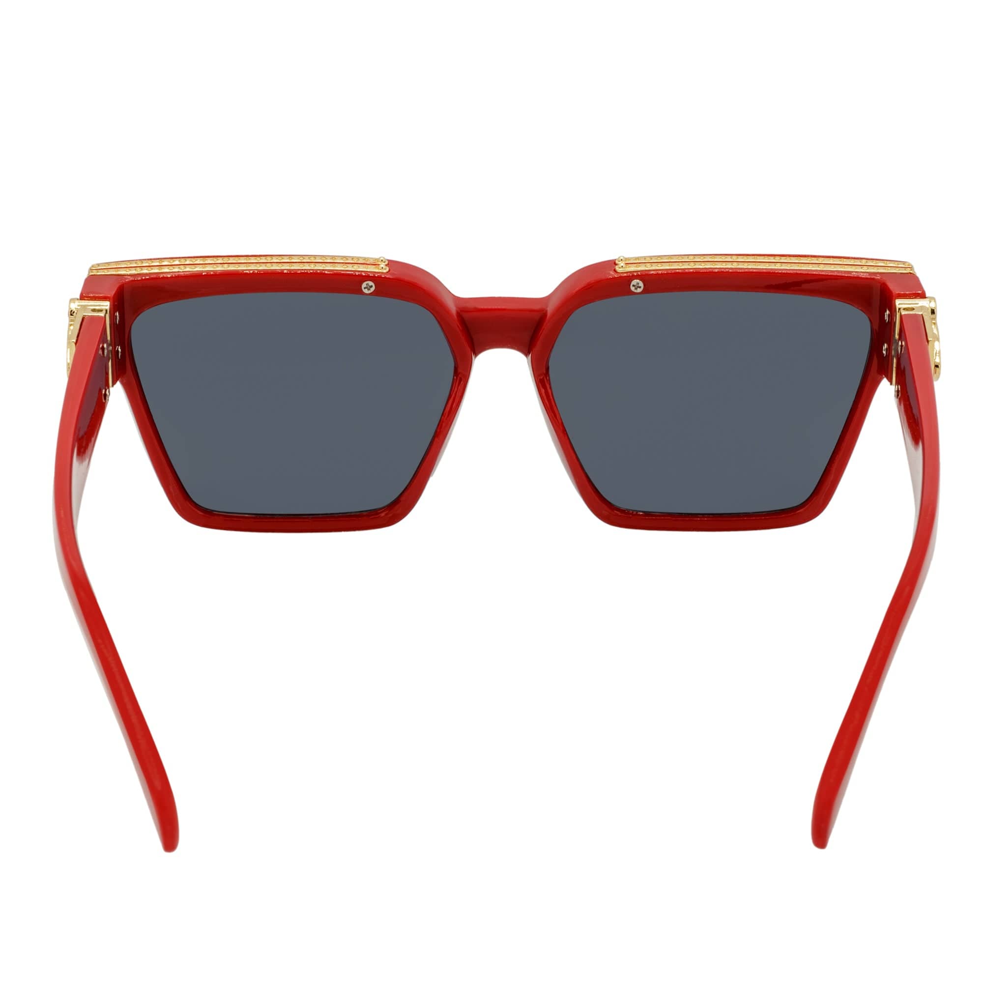 GUAP - Thick Square High Fashion Square Sunglasses Red - Gold Smoke Tint - MorspecsM1023-1